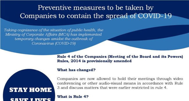 Preventive measures to be taken by Companies to contain the spread of COVID-19